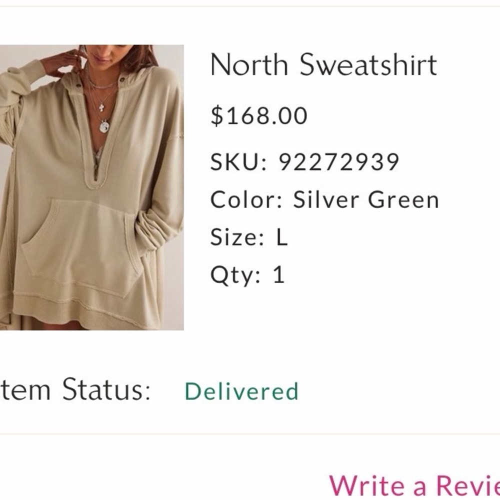 Free People North Sweatshirt in Silver Green - Picture 4 of 4